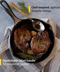 8 Inch Cast Iron Skillet With Ergonomic Handles For Easy Grip And Spatula Friendly Sides Built For Superior Heat Retention