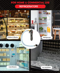 Collage of chillers, racks, refrigerator, cold rooms, and ice machines labeled for home and commercial use.