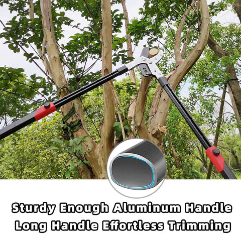 Extendable 28 To 41 Inch Lopper With Compound Action Heavy Duty Tree Pruner trimming thick branches in a garden