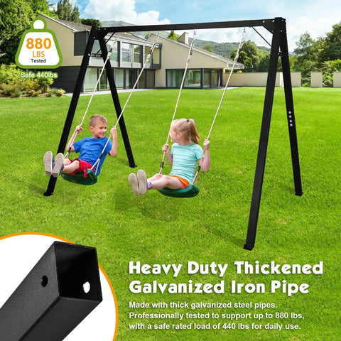 8Ft Heavy Duty Swing Stand With Extra Large Frame For Outdoor Hammocks, Tested To 880 Lbs, supports children swinging in yard