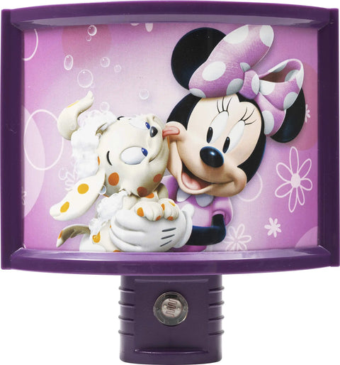 Minnie Mouse Wrap Shade LED Night Light Kid-Friendly Plug-In Wall Night Light With Dusk-To-Dawn Sensor soft pink finish