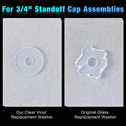 Clear Plastic Washers Three Quarters Inch Spacers One Sixteenth Inch Thick Twenty Pack For Glass Shower Door Handles And Towel Bar Hardware Vinyl Replacement Gasket No Fuss Premium DIY Replacement Parts For Glass Shower Doors
