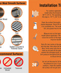 Installation tips for Heavy Duty Anti Slip Grip Tape 6 Inch By 30 Ft Black And Yellow Striped 80 Grit on smooth surfaces.