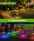 Color Changing Solar Pathway Lights 8 Pack Outdoor Dual Mode Warm White And Colorful LED Garden Path Lights in use at night.
