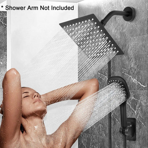 High Pressure Shower Head With Hose And Handheld Spray 3 Settings Push Button Flow Control 8 Inch Matte Black Stainless Steel Rain Shower Combo Built For Big Rain Power And Easy Clean
