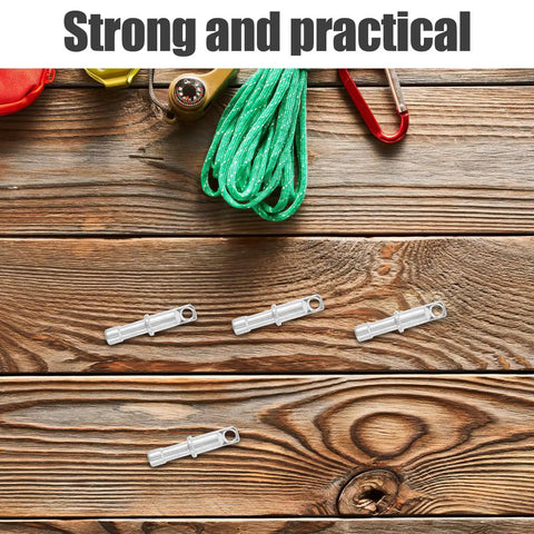 Upgrade Your Camping Gear With These 10pcs Aluminum Alloy Tent Pole End Caps. Heavy Duty Weatherproof Repair Kit Offers Reliable Protection And Versatile Compatibility For Any Outdoor Adventure Or Stormy Scenario You Face Today. Silver aluminum alloy tent pole end caps on wood