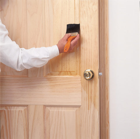 Applying Clear SealCoat Universal Sanding Sealer For Interior Wood And Floors, Fast Drying, Sandable In Minutes on wood door