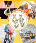 4 Piece 3/8 Inch Clevis Slip And Grab Hook Set With Safety Latch displayed in various work environments and uses.
