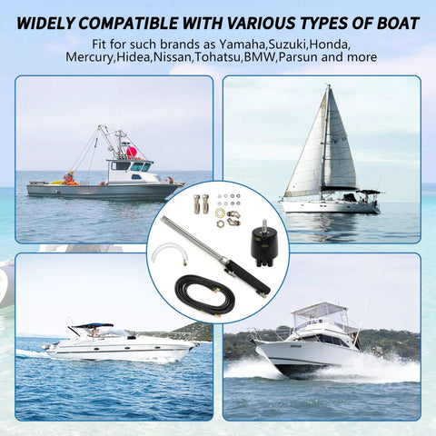 Sterndrive Hydraulic Steering Kit With Power Assisted System For Stern Drive Boats Ready To Install Versatile And Works With Major Motor Brands Includes Two Way Lock Valve For Smooth Responsive Control On The Water