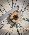 Chain Whip And Cassette Lockring Tool Kit For 7 8 9 10 11 12 Speed Shimano And Sram Includes Lockring Nut Tool in use on bike cassette