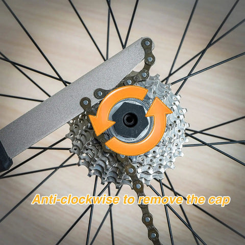 Chain Whip And Cassette Lockring Tool Kit For 7 8 9 10 11 12 Speed Shimano And Sram Includes Lockring Nut Tool in use on bike cassette
