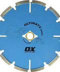 Ultimate 7 Inch Tuck Pointing Diamond Blade For Mortar Raking And Masonry Brick And Stone Work With Quarter Inch Wide Segment And Five Eighths Inch Bore Fast Cut Long Life Diamond Tool, blue blade with notches