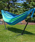 Two Person Double Brazilian Cotton Outdoor Hammock With 450 Pound Capacity, 115 Inch Long Rope Hammock For Backyard Patio And Camping