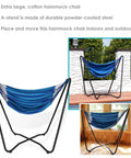 Hanging Hammock Chair With Space Saving Stand For Indoor Or Outdoor Use Cotton Seat Comfort 330 Pound Capacity Beach Oasis Vibes