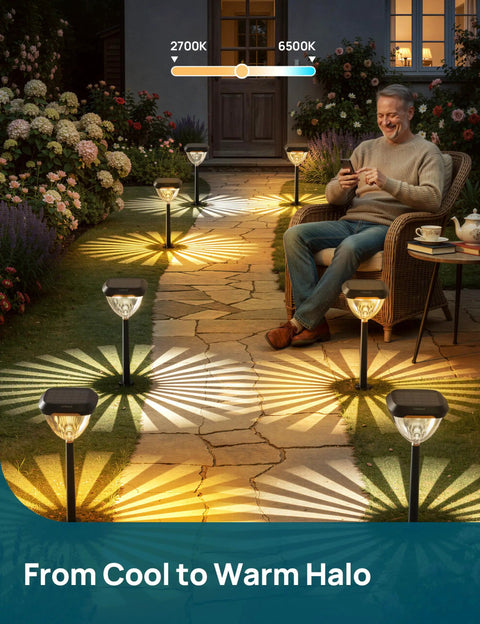8 Pack Solar Pathway Lights Color Changing RGB Garden Lights 200 Lumen Waterproof IP65 Outdoor Solar Powered Yard Walkway Lawn Landscape Decor Adjustable Easy Install illuminating pathway
