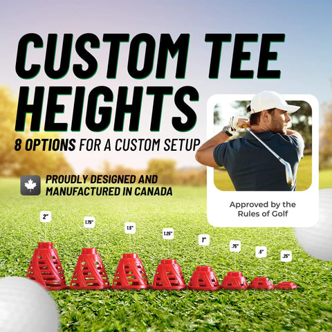 Pro Speed Plus Flexible Plastic Golf Tees Eight Pack For Indoor Golf And Golf Simulators White Durable Tees Display