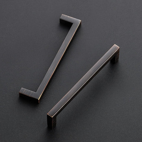 Solid 5 Inch Center To Center Slim Square Bar Drawer Handles With Oil Rubbed Bronze Finish Pack Of 10 For Kitchen Cabinets And Drawers