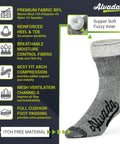 Merino Wool Hiking Socks For Men And Women Thermal Warm Crew Boot Socks For Cold Weather Comfort Fit For Trails Three Pairs Size ML Ideal For Outdoor Adventures, grey sock with soft fuzzy inner.