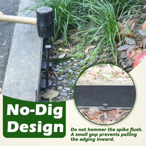 Installation of Plastic Landscape Edging Kit for Flower Beds and Pathways, 40 Foot Long and 3 Inch Tall, Easy No Dig Garden Border