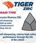 Pro Grade Zirconia Alumina Metal Cutting Wheel 3 Inch Fast Cut Long Life for Heavy Duty Metalwork grain type description