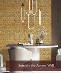 Elegant living room featuring Gold Peel And Stick Wallpaper 24 By 78 Inches, Metallic Contact Paper For Luxury Home Decor, Renter Friendly