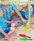 Children using 24 Piece Kid Friendly Garden Tool Set With Mini Colorful Metal Shovels And Gloves Includes 12 Hand Trowels In 6 Colors.
