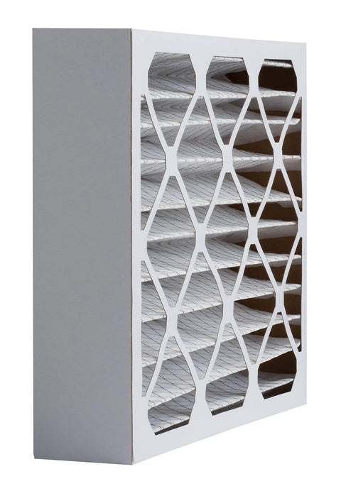 Side view of Six Pack 16x25x4 MERV 8 Air Filter For Allergies Dust Pet Dander And Smoke With Actual Size 15.50 x 24.50 x 3.75