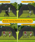 Backyard Baseball And Softball Batting Cage With Enclosed Net And Pitching Hole For Machine Or Throwing Sturdy Weatherproof