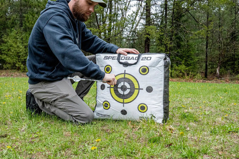 Pro Grade 20 Inch Archery Field Point Target For All Bow Types with dual sided aiming points for easy arrow removal outdoors
