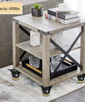 Heavy Duty 2 Inch Caster Wheel Set Of 4 With Dual Brakes Floor Protecting Rubber Swivel Casters on wooden table.