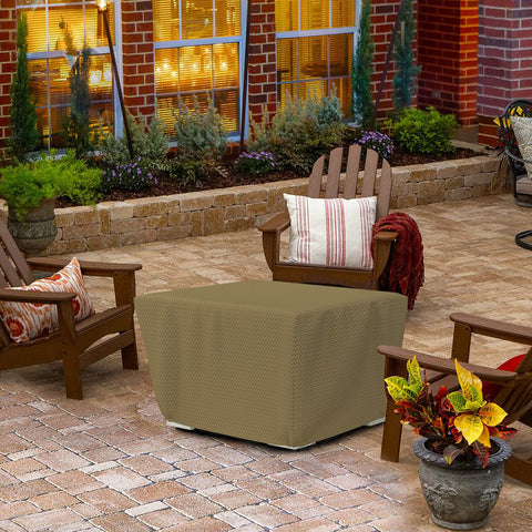 Square Fire Pit Cover With Elastic Fit 160 GSM Duro Pro Breathable Nonwoven Fabric Waterproof UV And Weather Resistant for patio