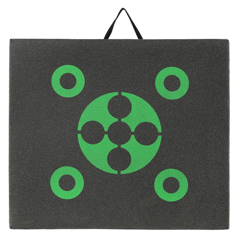 All-Side 16x18 Archery Target Block for Outdoor Practice, Portable Bow Target with Handle, High Visibility Green Circles
