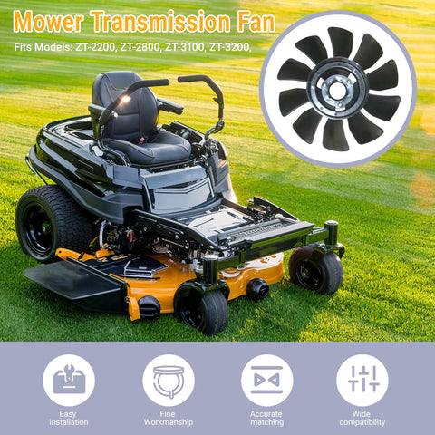 7 Inch 10 Blade Transmission Fan 53821 Replacement For Hydro Gear ZT Mower Models Fits Gravely Ariens Scag Liberty Z Bad Boy MZ Hustler Raptor XDX Zero Turn Built Tough Upgrade