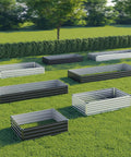 Galvanized Raised Garden Bed 10x2x1 Feet Two Pack Outdoor Planter Boxes Metal Patio Kit For Vegetables Flowers in garden