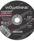 3 Inch Cutting Wheel For Steel And Metal With Fast Cut Performance, Open Arbor, Dual Reinforcement, One Sixteenth Inch Thick, A36T Type One