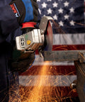 Person using angle grinder with Z Tech High Performance Cut Off Wheels 4 1/2 Inch By.045 Inch By 7/8 Inch Type 27 Type 42 for cutting metal