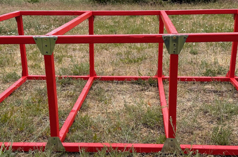 DIY Chicken Tractor Bracket Kit With Complete Plans And Instructions, Includes 4 Right Bent Base Plates, 4 Left Bent Base Plates And 12 Base Plates, 24 Ga Galvanized Steel, No Angled Cuts Required, Expandable, Made In USA