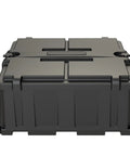 Tough As Nails Dual Group 8D Battery Box With Easy Install Mounts And Massive Cable Openings For Marine Rv Campers And Work Trucks That Will Take A Daily Beating in black