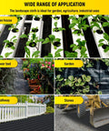 Heavy Duty 3.5 Oz Landscape Fabric 6 Ft Wide By 300 Ft Long Workhorse Ground Cover shown in various applications like garden and walkway
