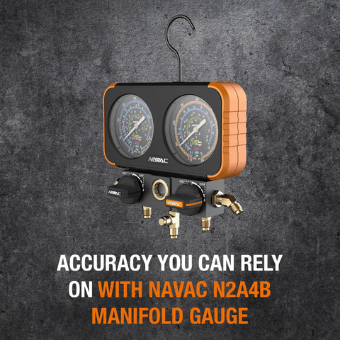 Precise Class 1.0 HVAC Manifold Gauge Set With Beefy Aluminum Body Rock Solid Impact Protection And Smooth Quarter Turn Ball Valves For Technicians Who Want Hardcore Reliability On Every Job Site