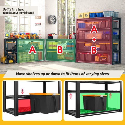 Heavy Duty 5 Tier Metal Garage Shelving Unit With 3200 Lbs Capacity Monster Storage Space Adjustable Shelves demo