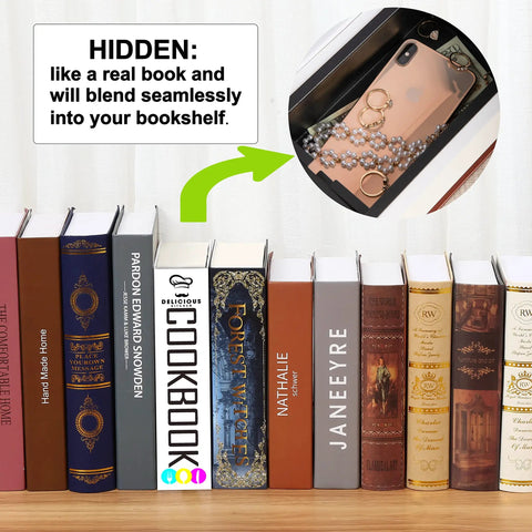 Discreet Hideaway Book Safe That Looks Like A Real Cookbook, open showing valuables inside with lockable metal box
