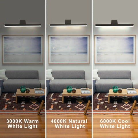 Rechargeable Wireless Picture Light 22 Inch Wall Art Lighting With Three Color Modes Warm Natural Cool over living room art