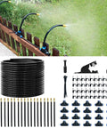 65.6 Ft Adjustable Drip Irrigation Kit With 20 360 Degree Misting Nozzles For Automatic Garden Watering of Lawn and Patio