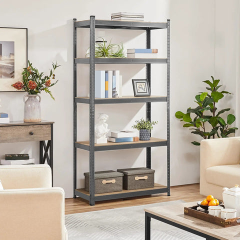Top Shelf Five Tier Storage Rack Two Pack Hella Sturdy Adjustable Shelving Unit Flexible Utility Shelf For Garage Basement No Fuss Organization Sleek Dark Gray