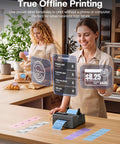 Slick Bluetooth Thermal Label Printer With Intuitive Touchscreen For Quick 4x6 Shipping Labels And Smooth Inventory Workflow printing labels on desktop.