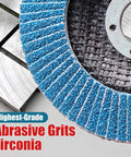 4.5 Inch Flap Disc for Angle Grinder 60 Grit Zirconia Type 29 Abrasive Wheel close-up showing grit and texture