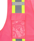 Fly High Vis Mesh Safety Vest For Crews Ansi Type O Class 1 with reflective tape and pocket, pink, lightweight, extra large.