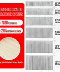 7200 Piece 23 Gauge Pin Nails In Six Assorted Lengths For Pneumatic Tools showing various lengths and packaging details.