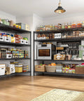 Heavy Duty Garage Shelving Unit with 4 Tier Adjustable Wire Shelves 2560 Lbs Capacity 55.5 Inch Wide Industrial Storage Rack for Home Shop and Commercial Use in kitchen pantry